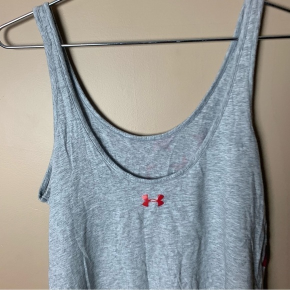 [Under Armour] Gray Scoop Neck Sleeveless  American Flag Graphic Tank Top - Picture 6 of 6